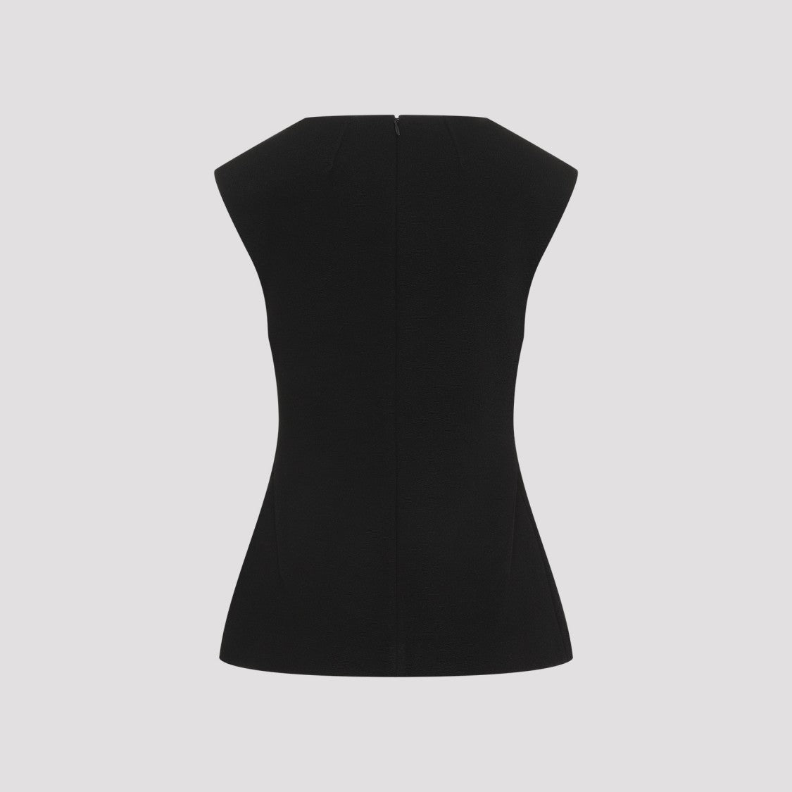 Jil Sander Sleeveless Black Top With Draped Collar