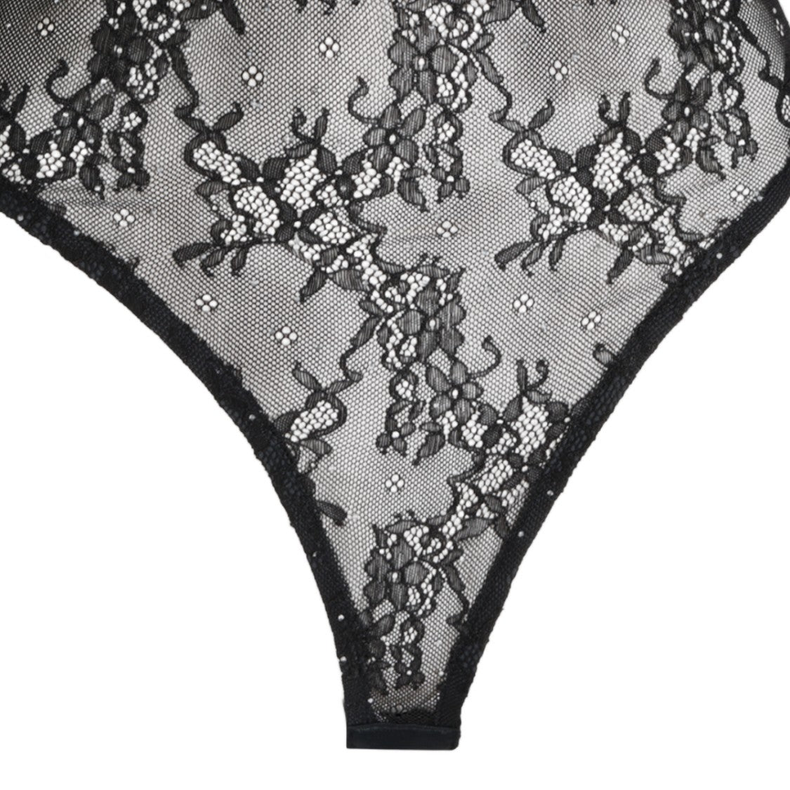 Nissa High-Neck Floral Lace Thong Bodysuit
