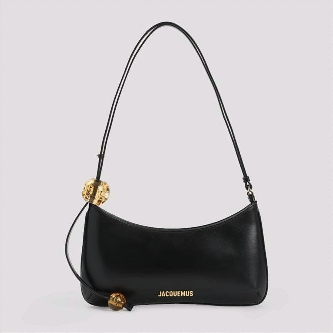 Jacquemus Crescent Black Leather Shoulder Bag