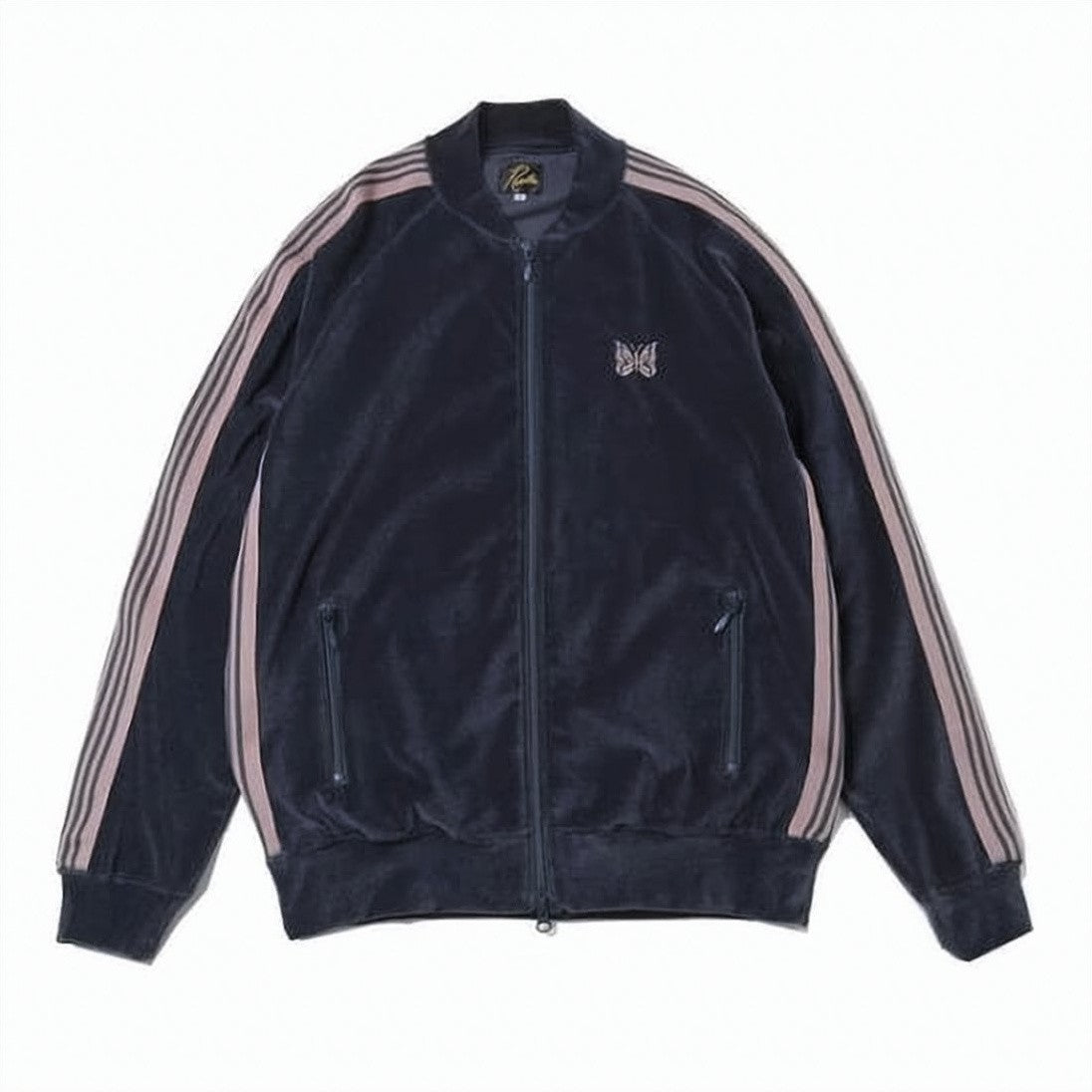Needles Velvety Zip-Up Jacket With Ribbed Detailing