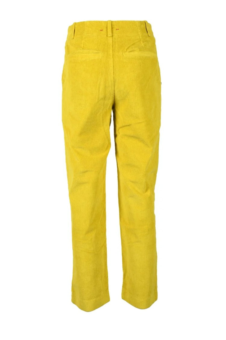 Another Label Cropped Straight-Leg Trousers With Mid-Rise Waist And Textured Fabric
