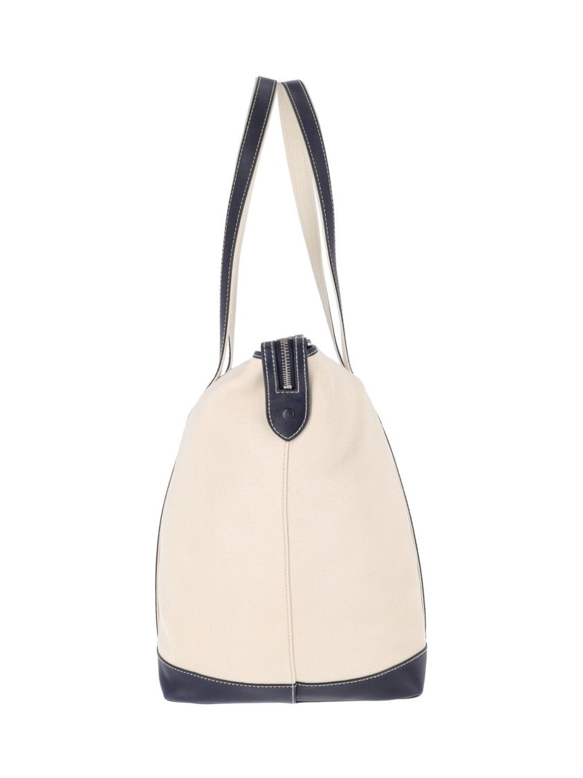 Polo Ralph Lauren Beige Logo Cotton-Blend Tote Bag