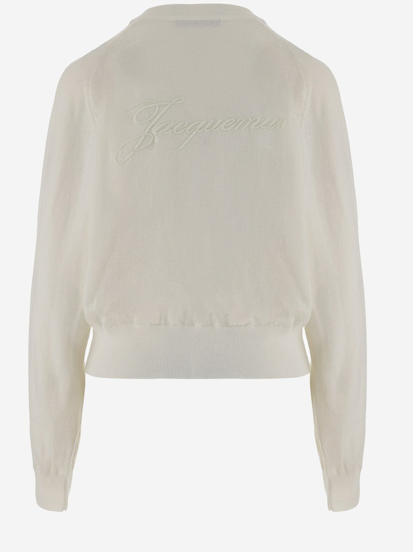 Jacquemus Merino Wool Sweater With Logo Embroidery