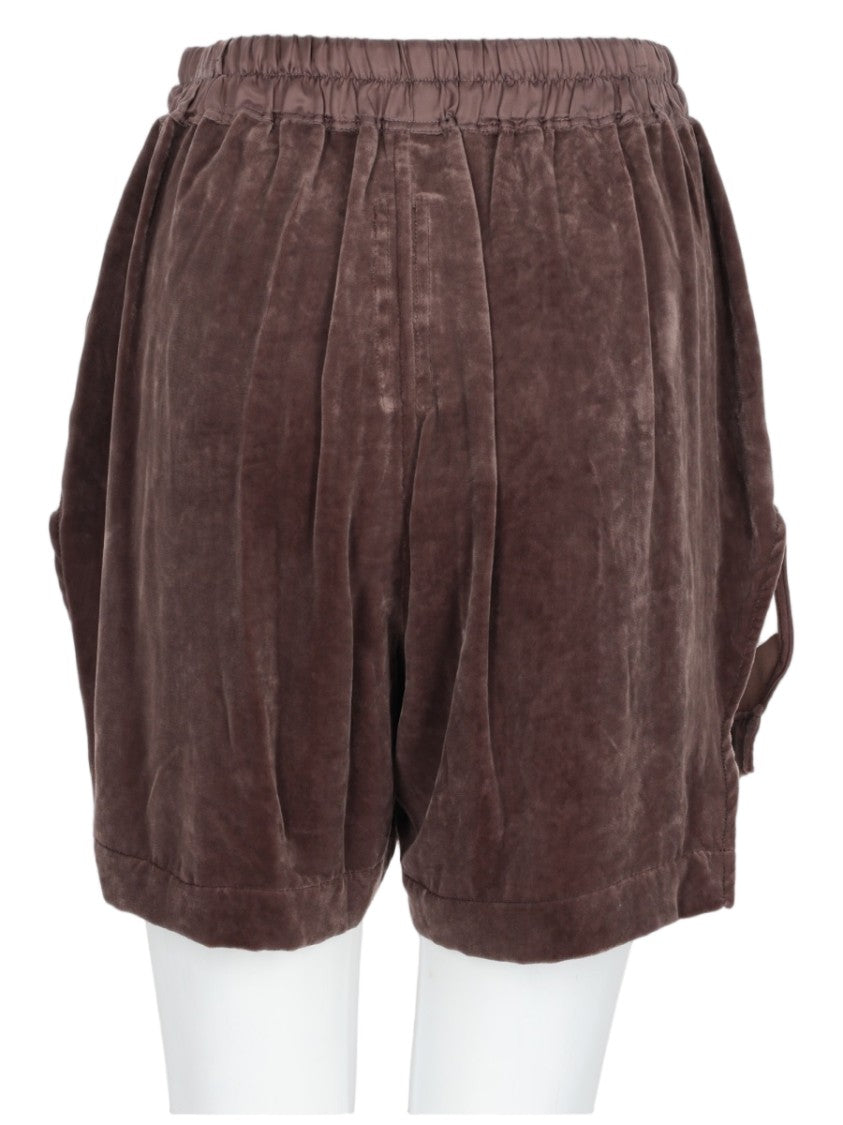 Rick Owens Velvet-Textured Brown Viscose-Blend Shorts