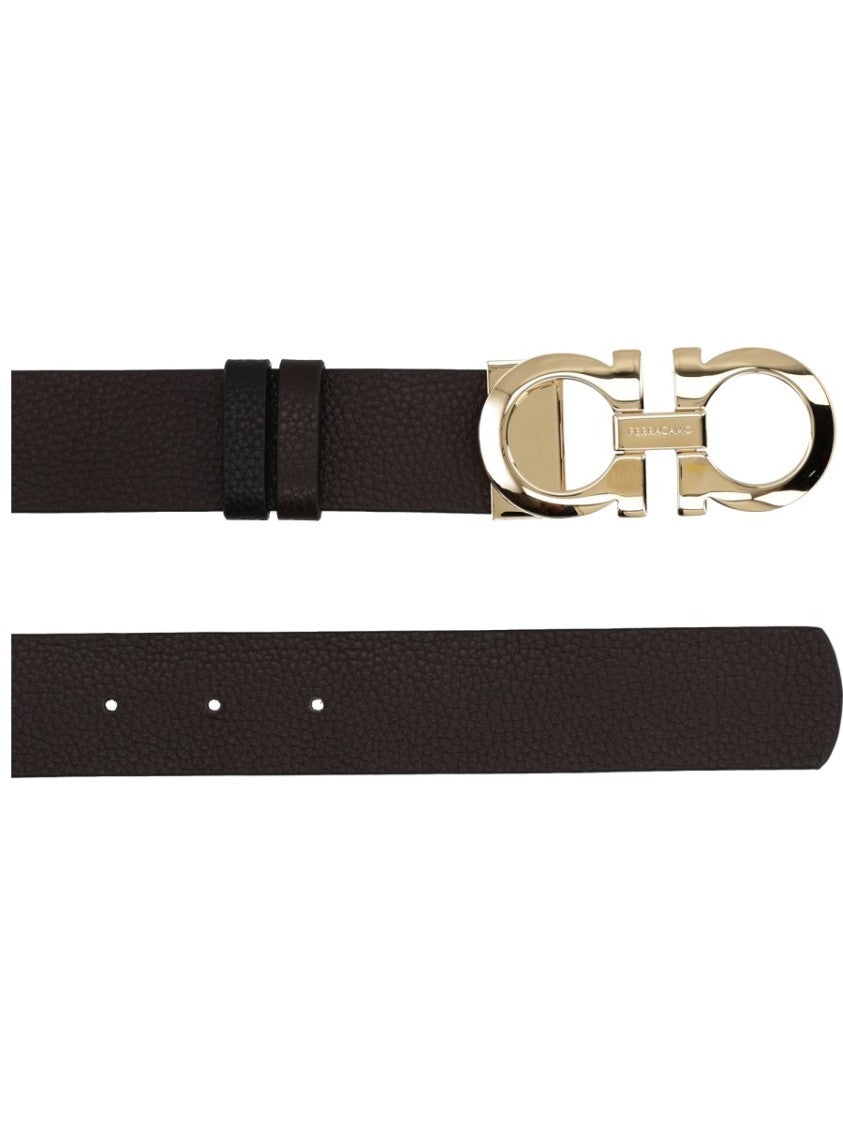Ferragamo Leather Hooks Reversible Belt
