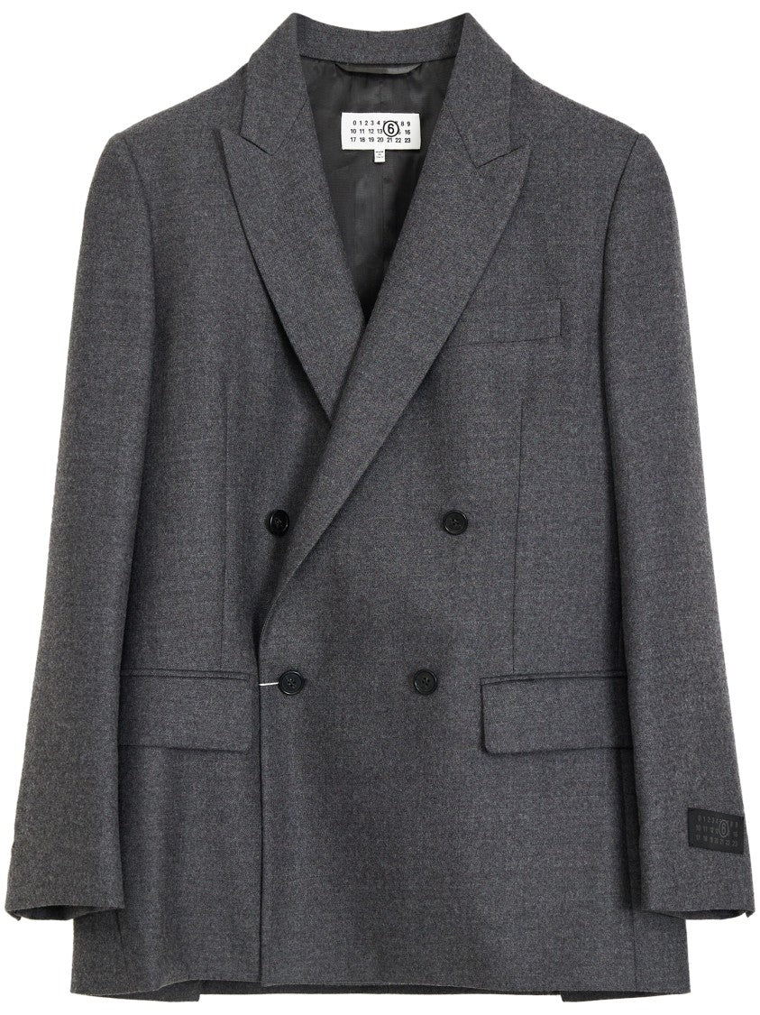 Mm6 By Maison Margiela Double-Breasted Tailored Jacket With Notch Lapel