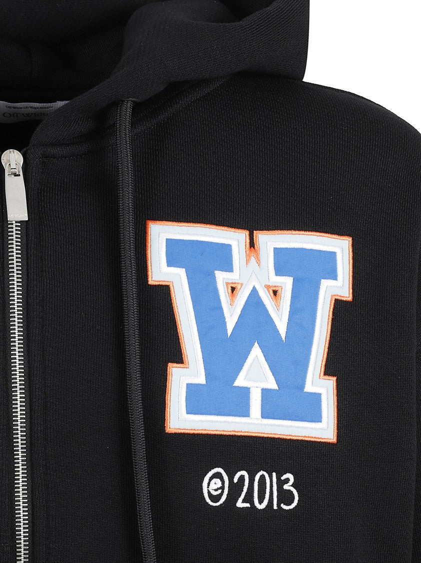 Off-White Multicolored Zip-Up Sweater With Bold Graphics