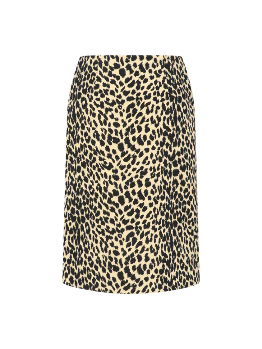 Aspesi Animalier Midi Skirt – Brown