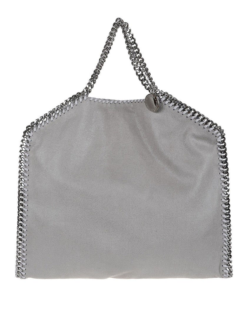Stella Mccartney Foldable Grey Tote With Iconic Diamond Chain