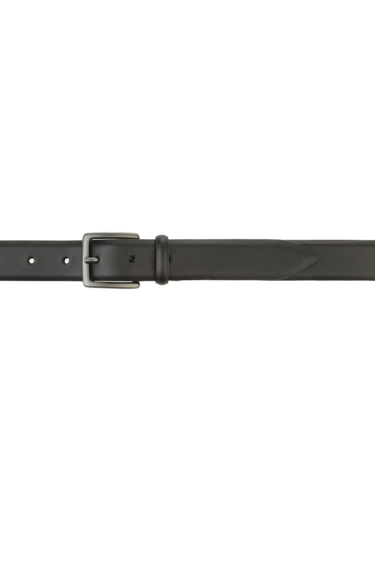 Orciani Brushed Leather Burnished Buckle Belt