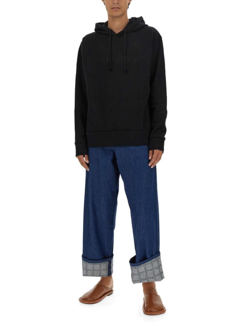 J. W. Anderson Relaxed Fit Black Hooded Sweatshirt