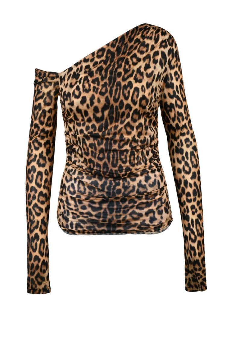 Aniye By Brown/Black Patterned Polyester Women Top