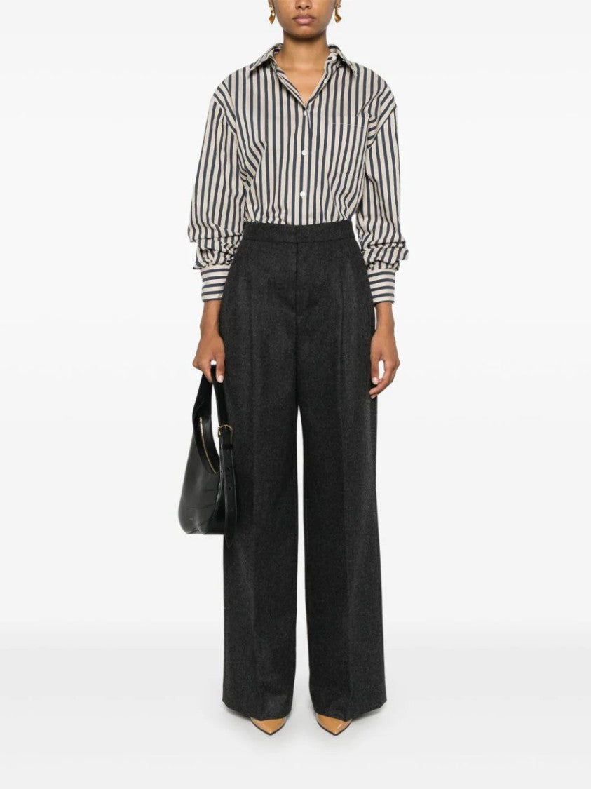 Ami Dark Grey Pleated Trousers