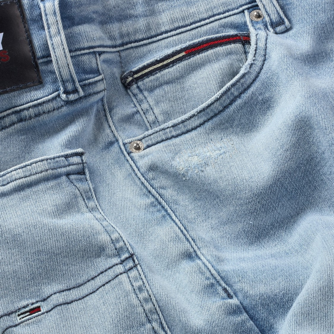 Tommy Jeans Light Blue Cotton Blend Jeans