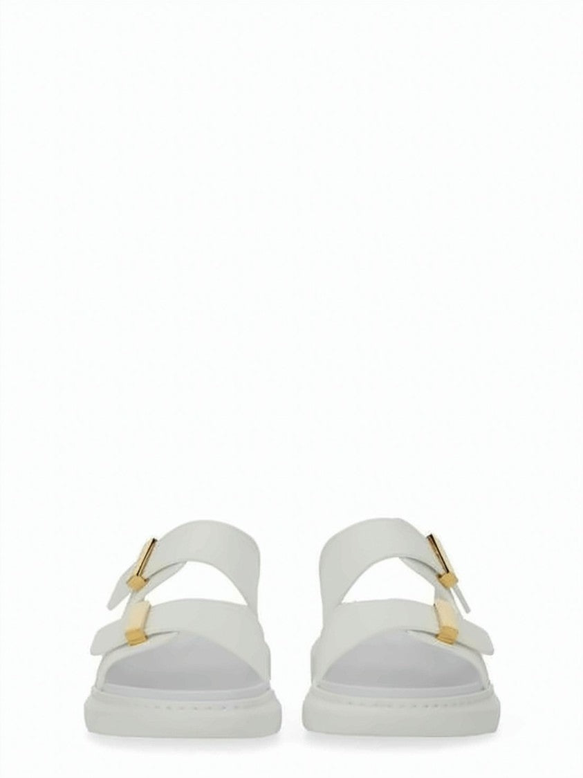 Alexander Mcqueen Hybrid Slide Sandal With Gold-Tone Buckles