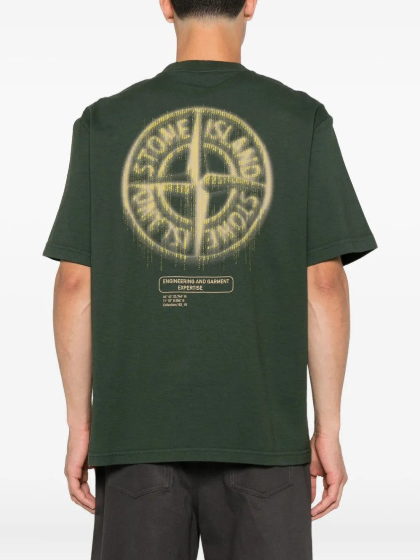 Stone Island Green Logo-Print T-Shirt