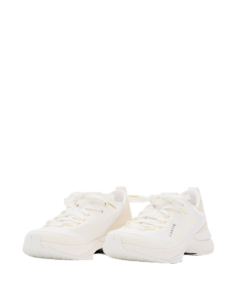 Lanvin Lace-Up Runner Sneakers Crafted From Textile And Leather