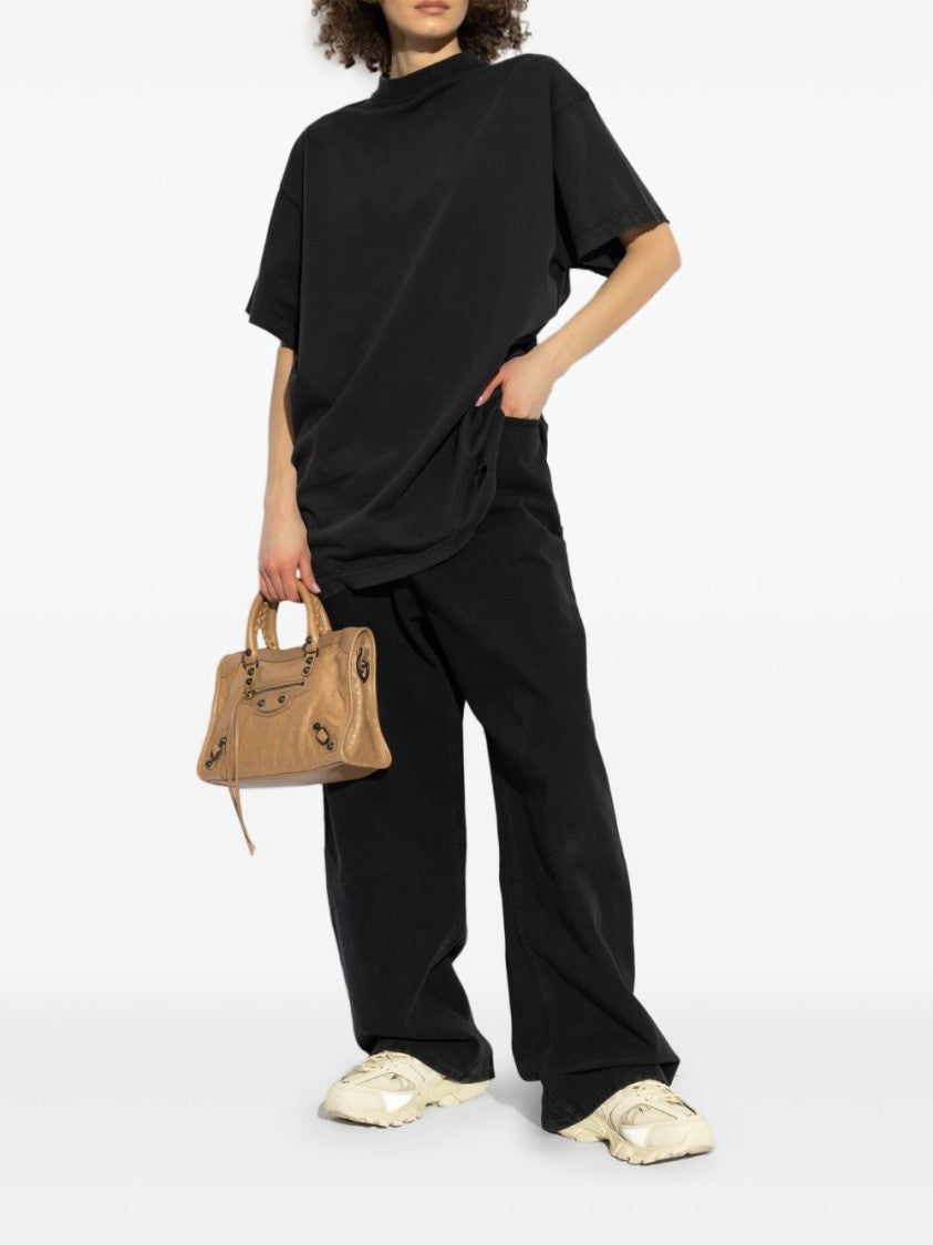 Balenciaga Black Cotton Oversized T-Shirt