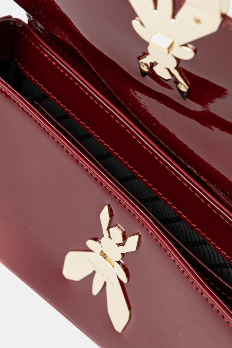 Patrizia Pepe Essential Fly Glossy Red Shoulder Bag