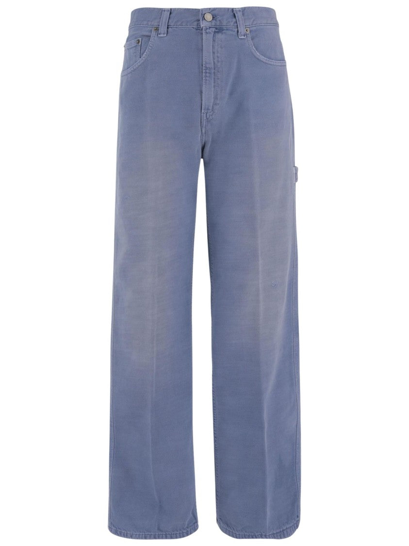 Haikure Light Blue Pressed Pleats Denim Jeans