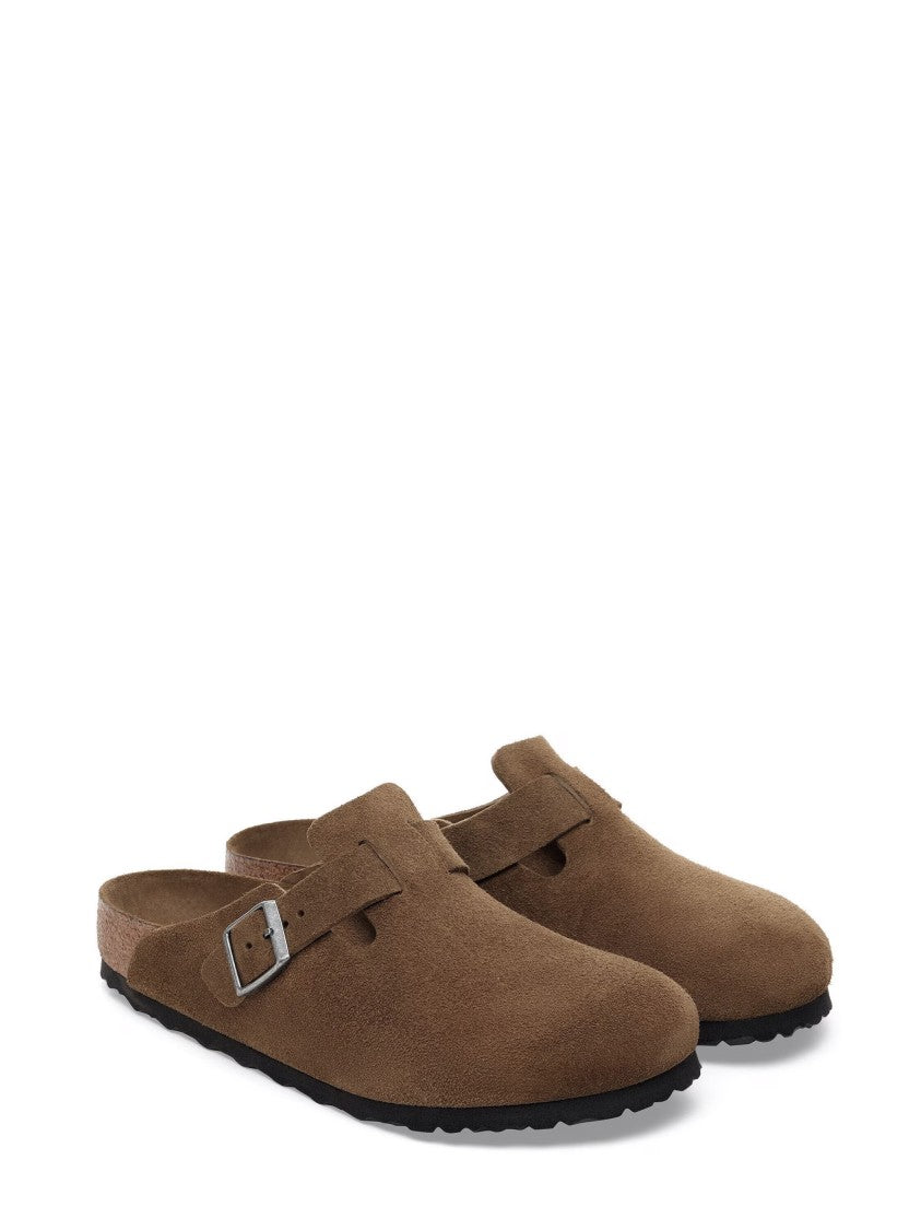 Birkenstock Dark Tea Boston Sfb Suede Sandals