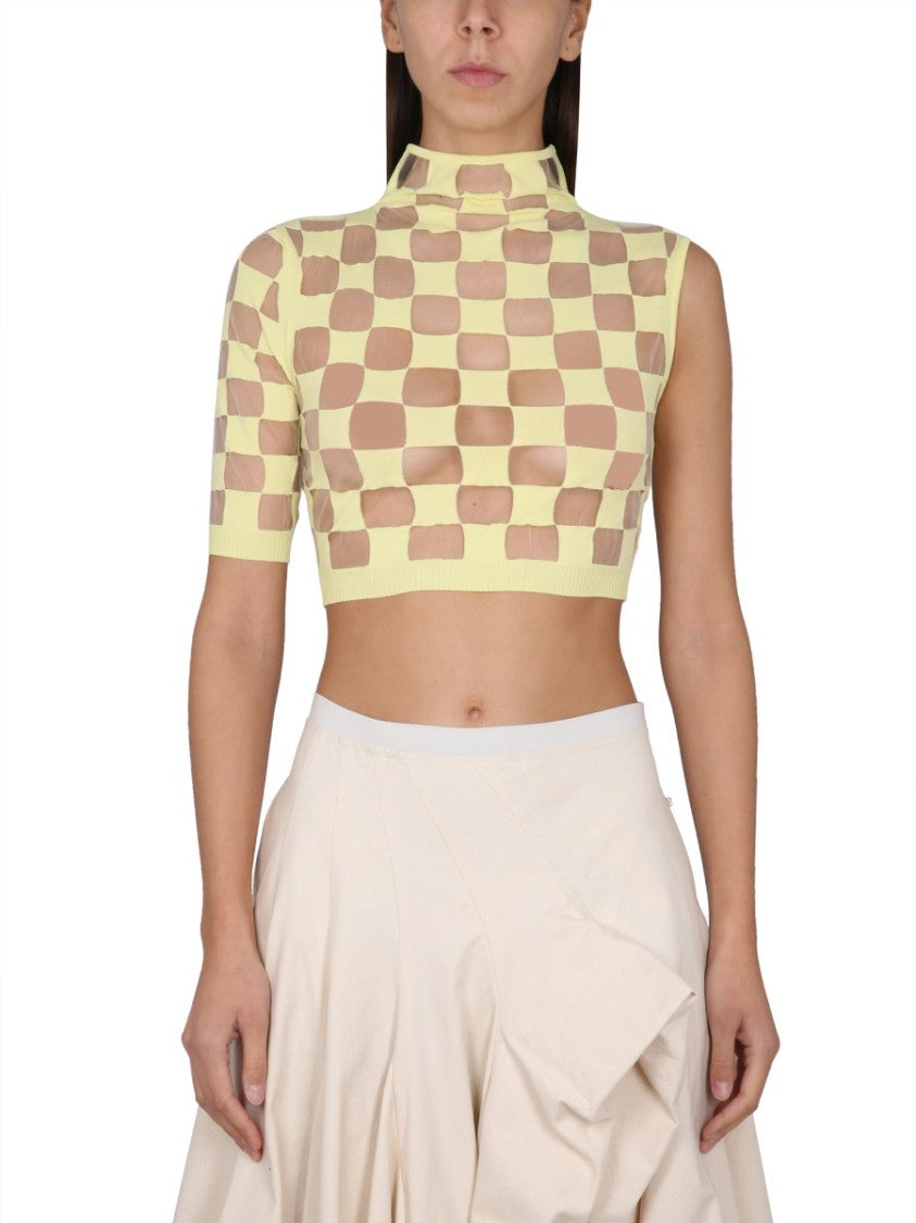 Max Mara Asymmetrical High Neck Long-Sleeved Top