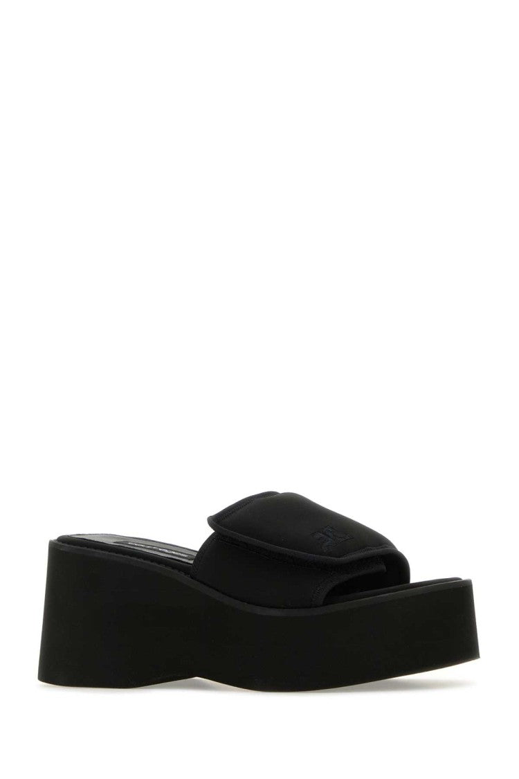 Courrèges Black Stretch Polyester Blend Scusa Wave Slippers