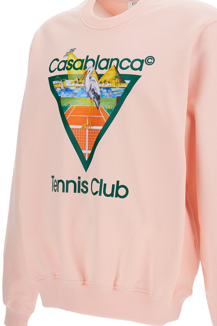 Casablanca Pink Tennis Club Icon Cotton Sweatshirt