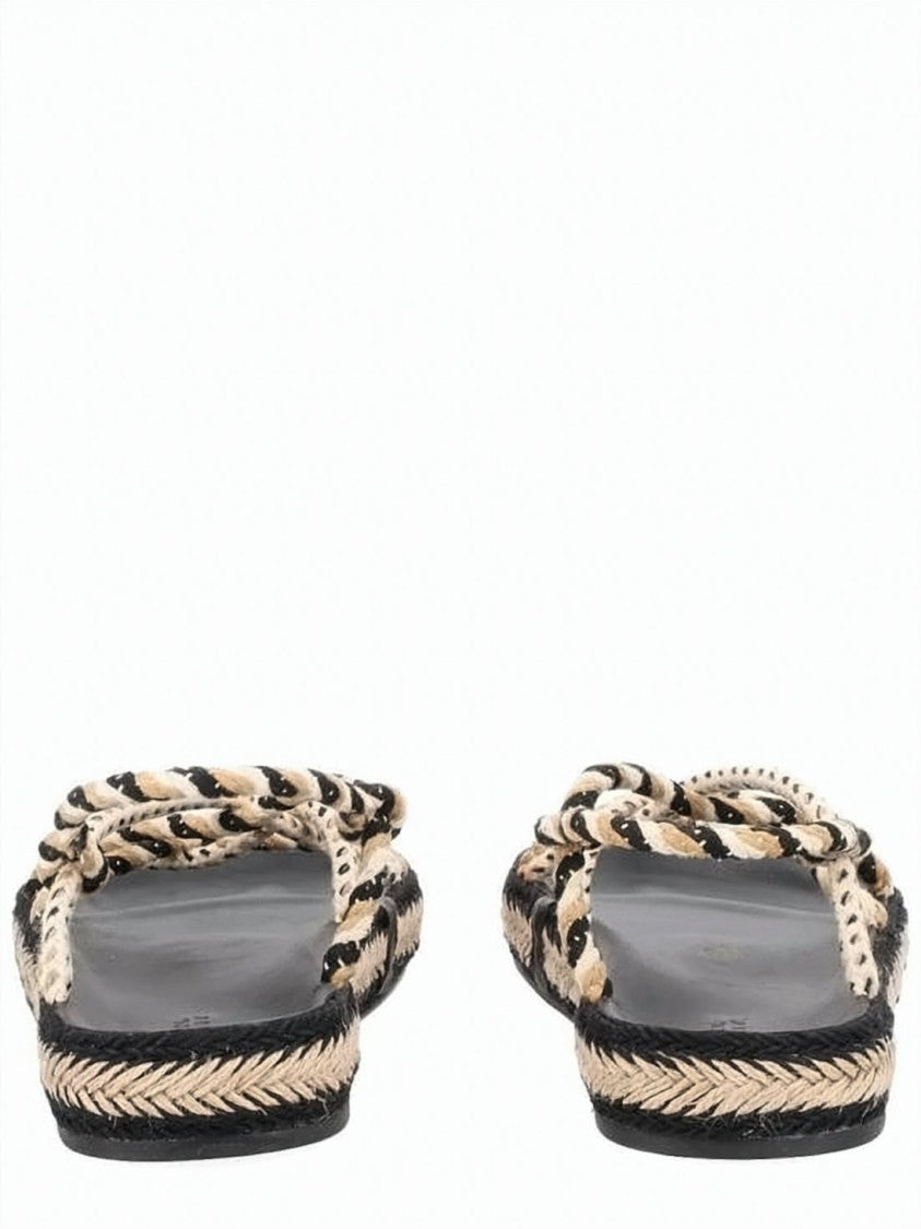 Isabel Marant Flat Sandal With Braided Trim And Intertwined Rope Straps