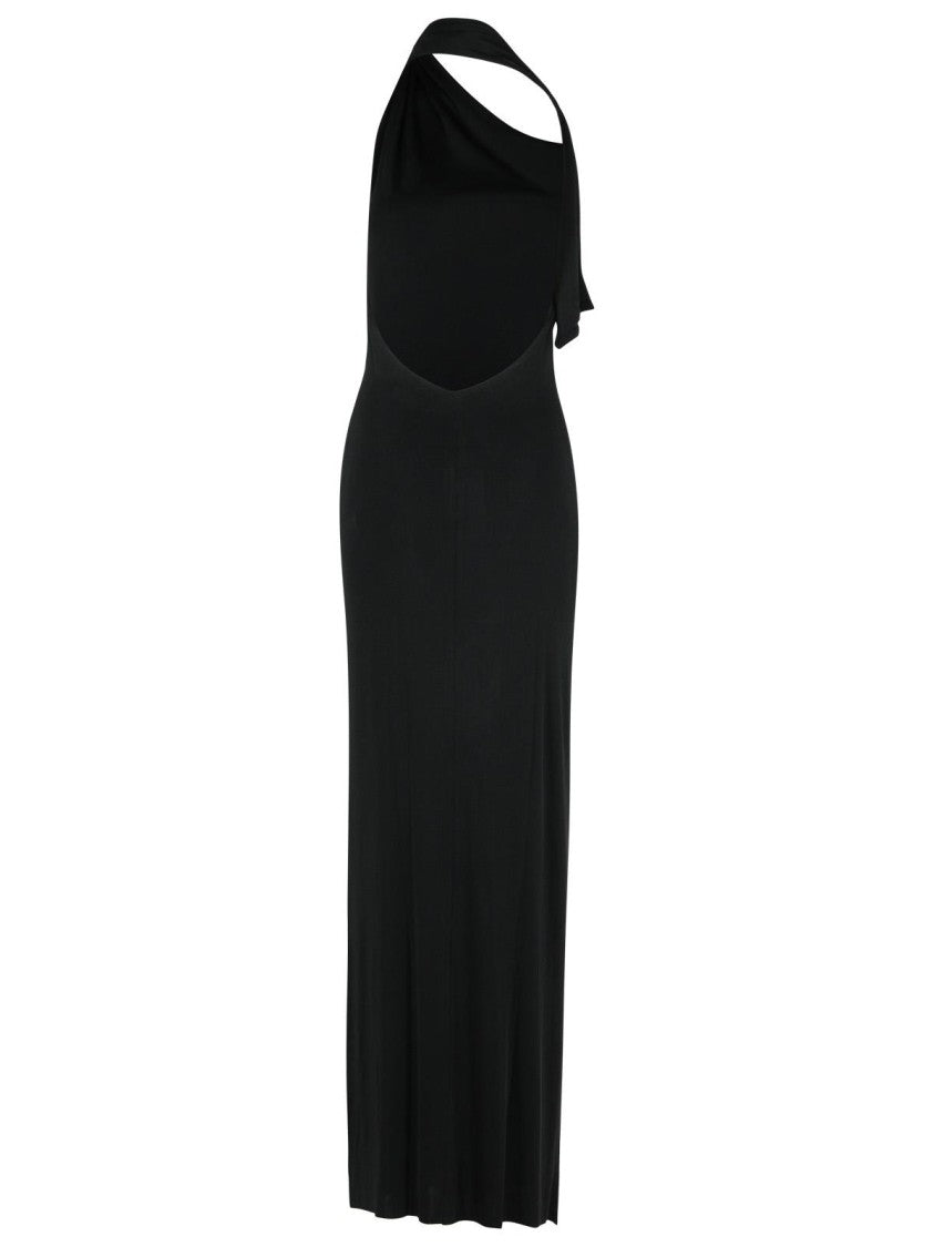 Khaite Roza' Black Viscose Dress
