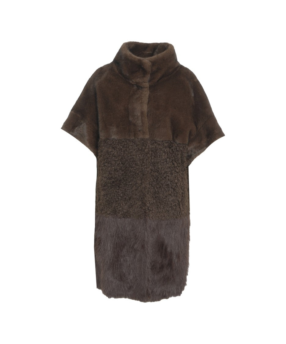 Bully Short Faux Fur Coat With High Collar