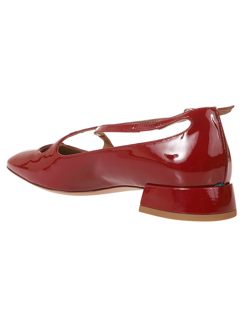 A. Bocca Leather Ankle Strap Shoes With Cut-Out Design