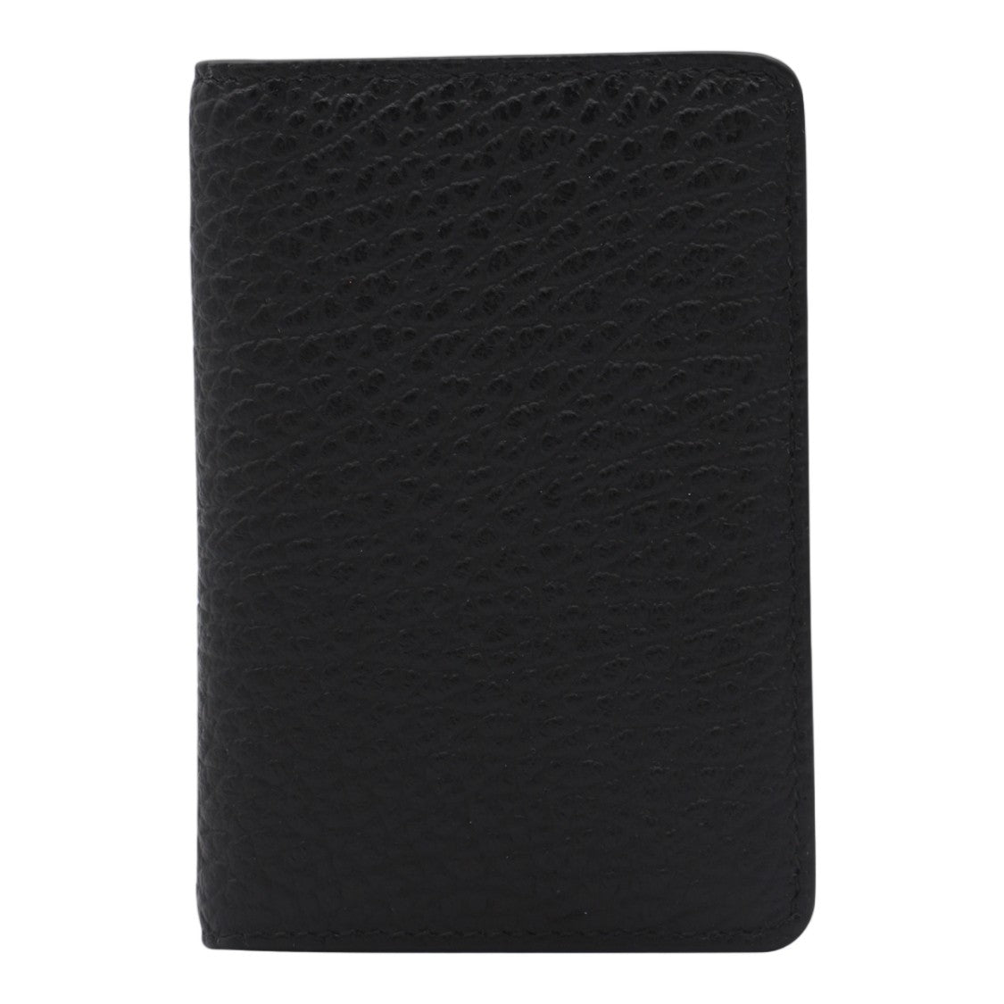 Maison Margiela Textured Black Wallet With Minimalist Design And Pebbled Finish