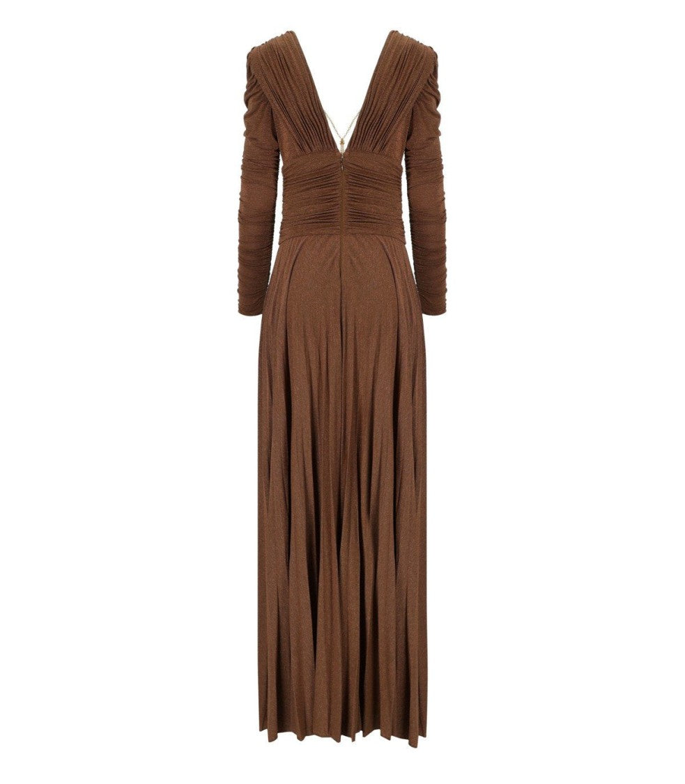 Elisabetta Franchi Red Carpet Brown Sugar Dress
