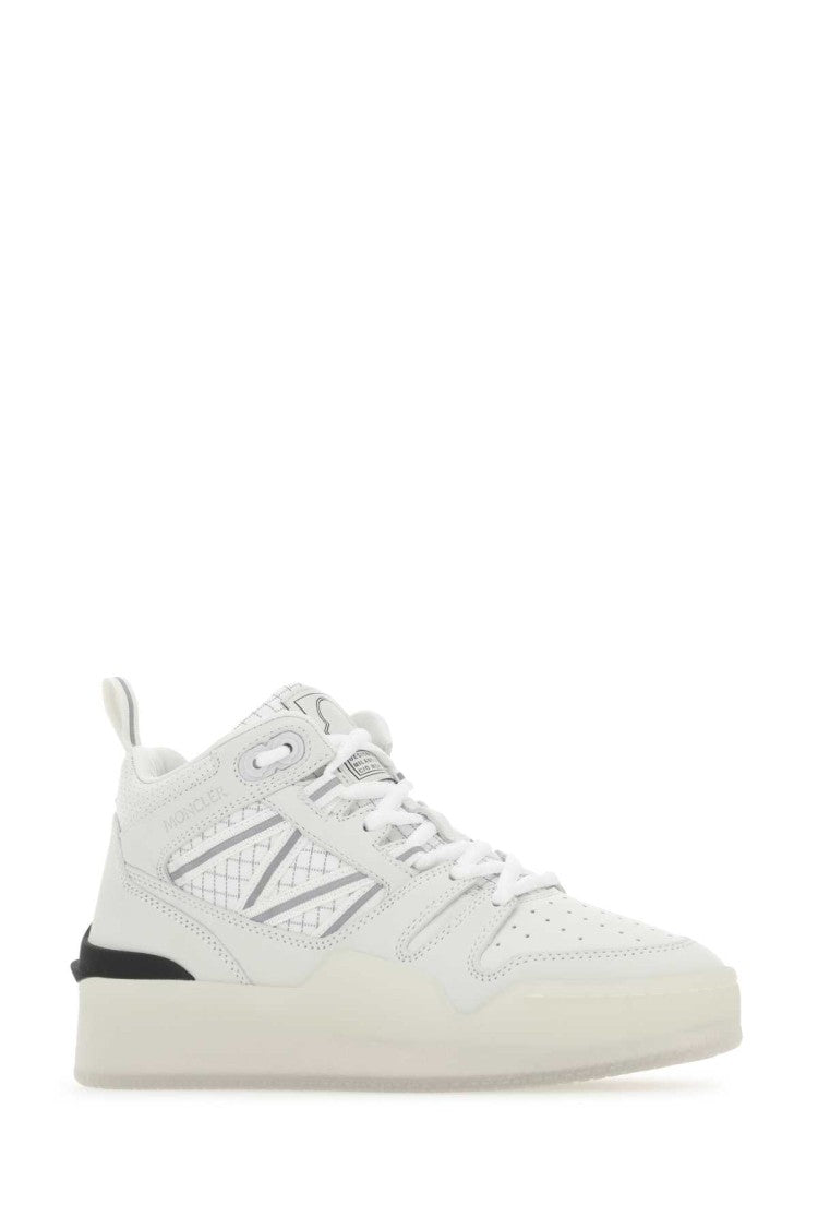 Moncler White Fabric And Nubuk Pivot Sneakers