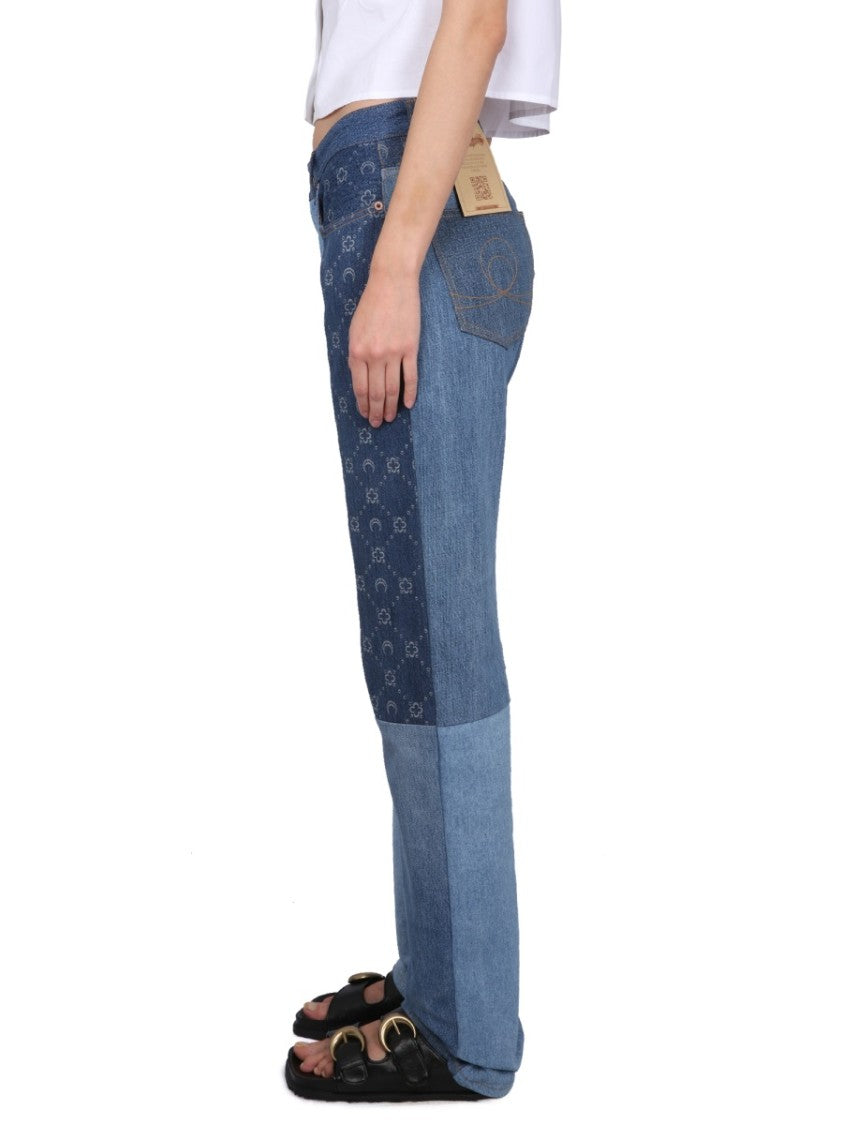 Marine Serre Patchwork Denim Jeans