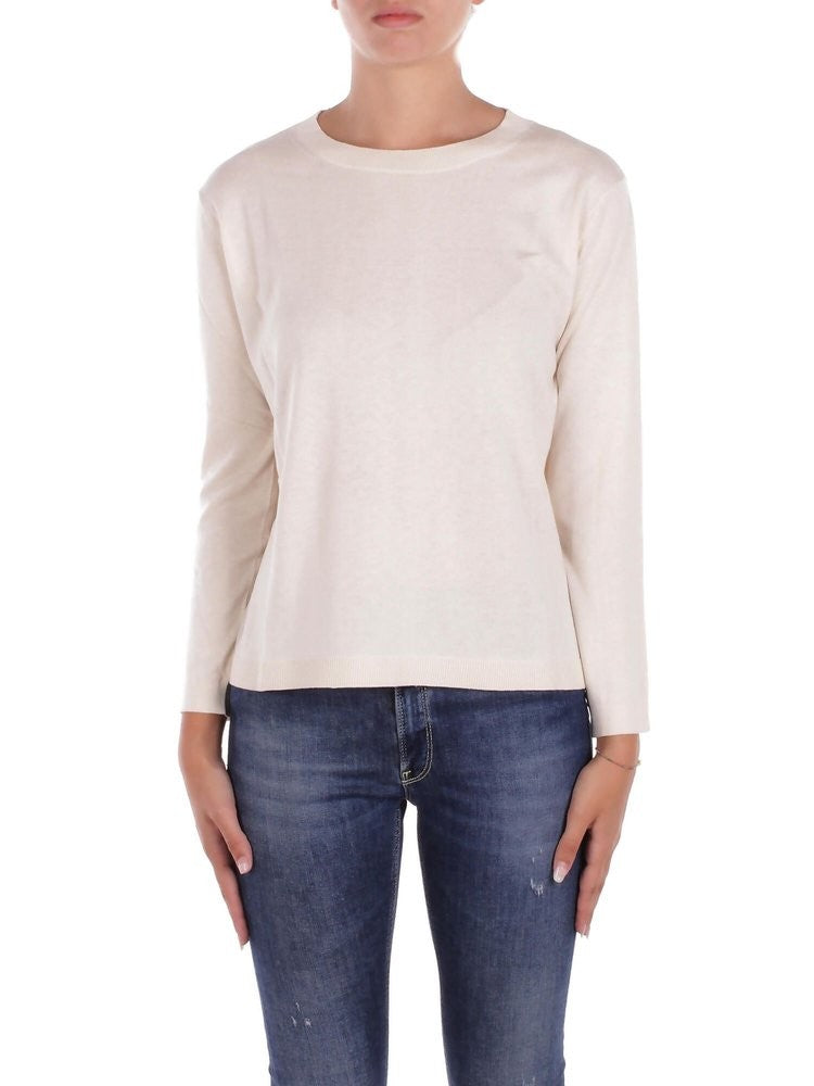 Max Mara Boat Neck Sweater With Ribbed Detailing