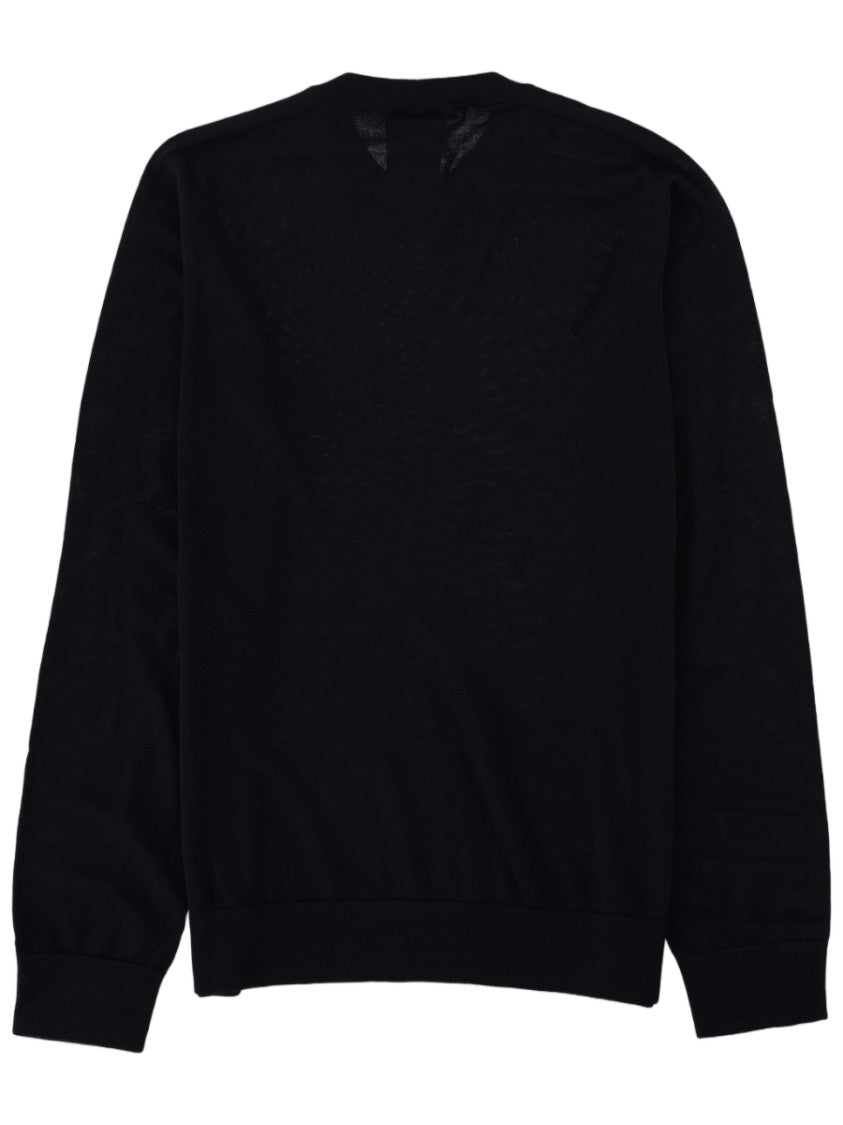 Giorgio Armani Finely Knit Black Virgin Wool Sweater