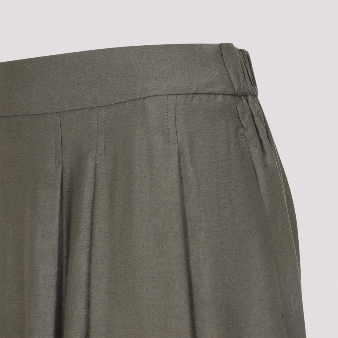 Peserico Flowing Brown Maxi Skirt With Subtle Pleats