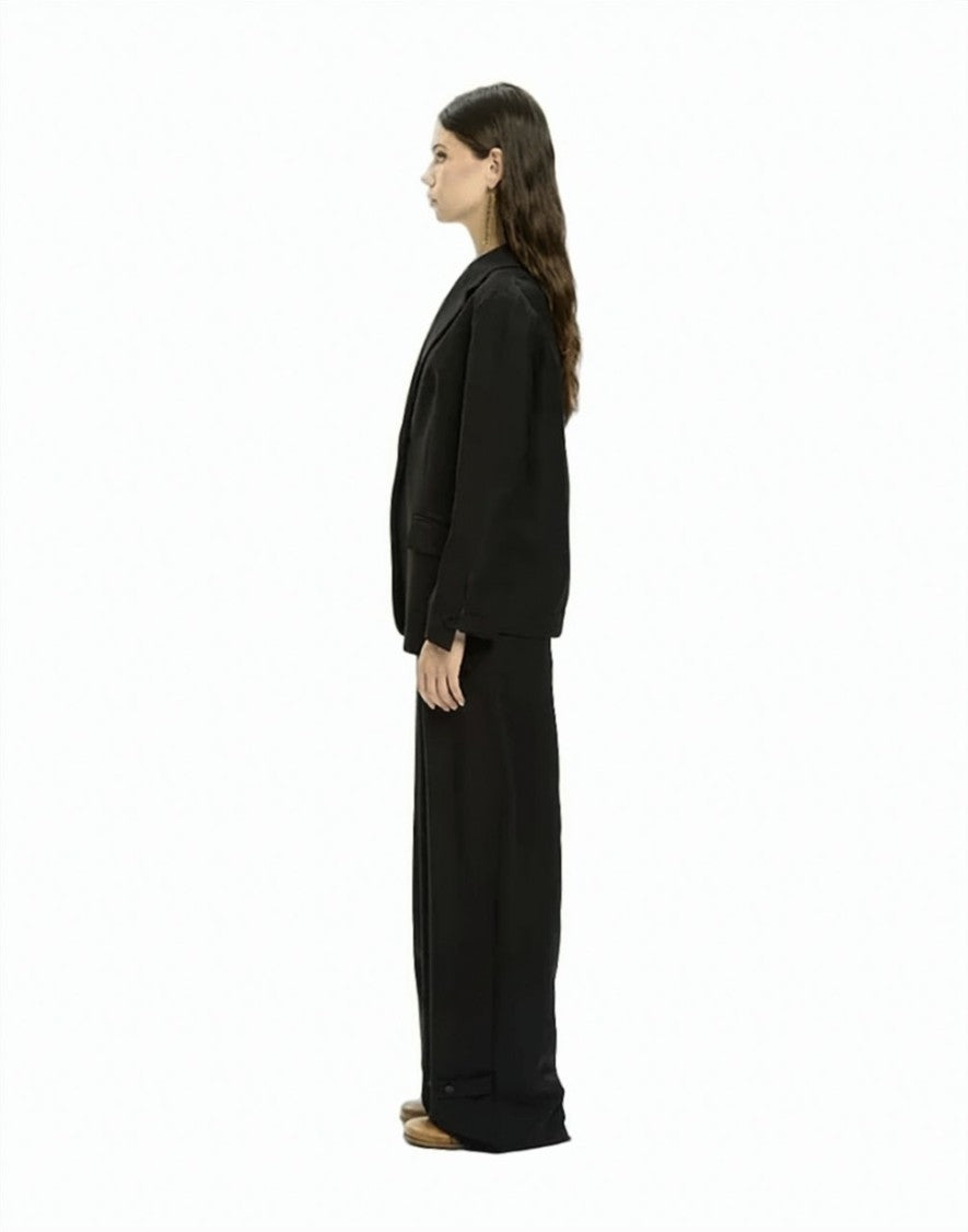 Mlo Structured Classic Lapel Button-Front Tailored Jacket