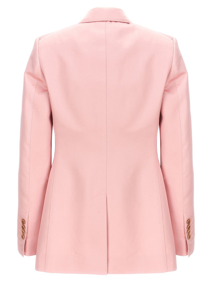 Tom Ford Double-Breasted Duchesse Blazer With Tailored Structure And Back Vent