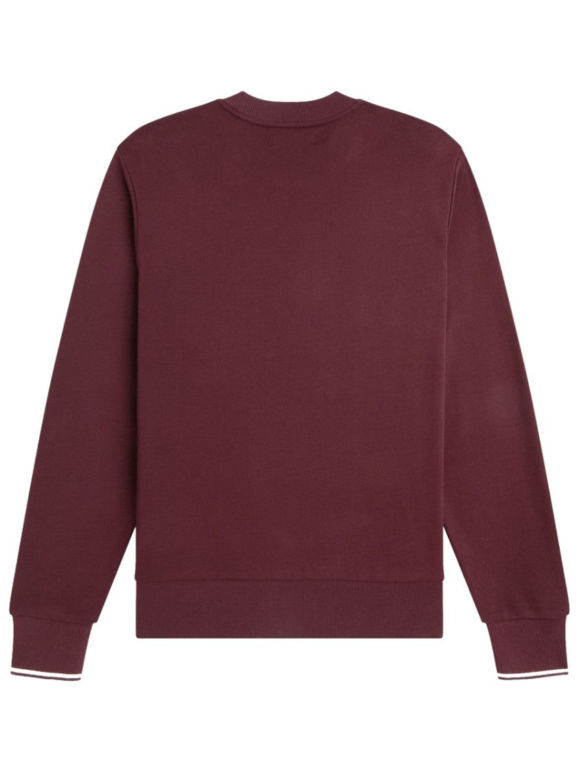 Fred Perry Burgundy Cotton Embroidered Logo Sweatshirt