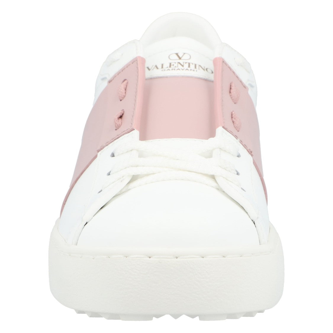 Valentino Calfskin Sneakers With Contrasting Band And Rubber Studs