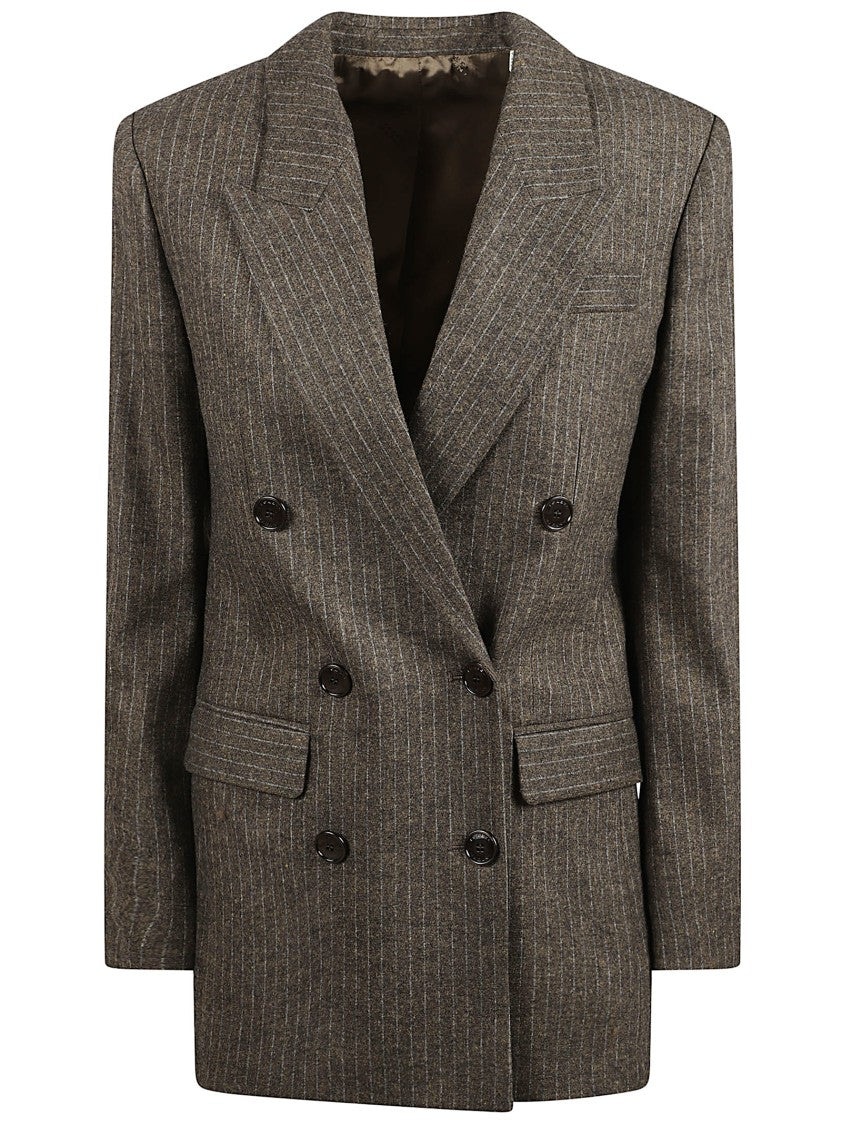Isabel Marant Striped Wool Blend Suit Jacket