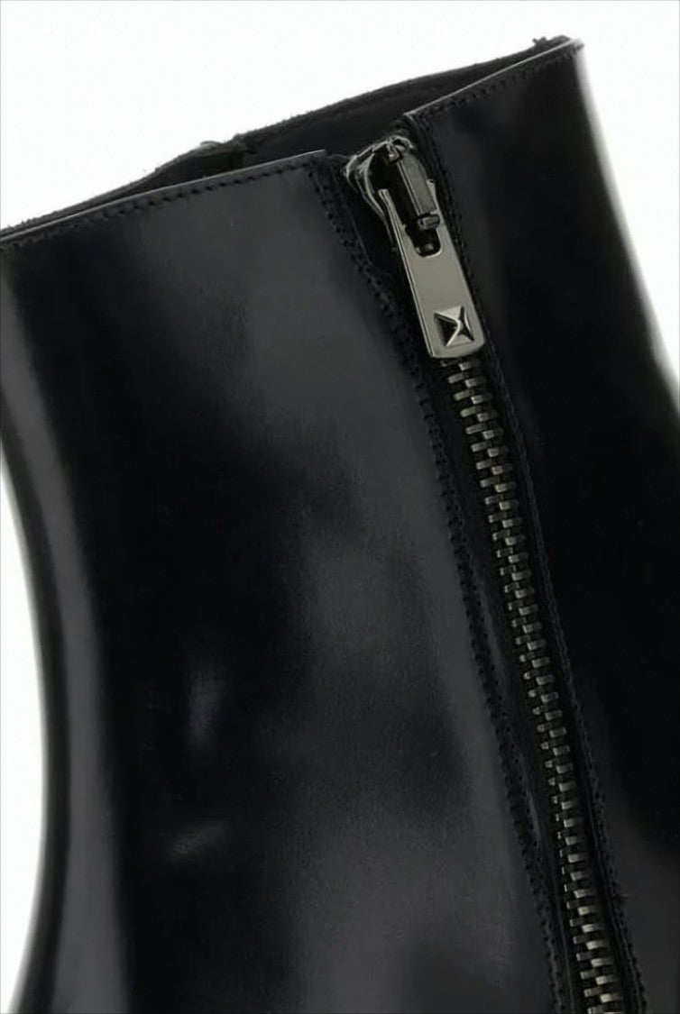 Valentino Garavani Calf Leather Ankle Boots With Pyramid Studs