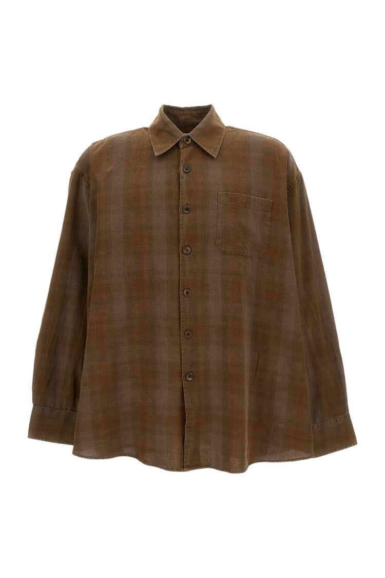 Our Legacy Check Brown Cotton Overshirt