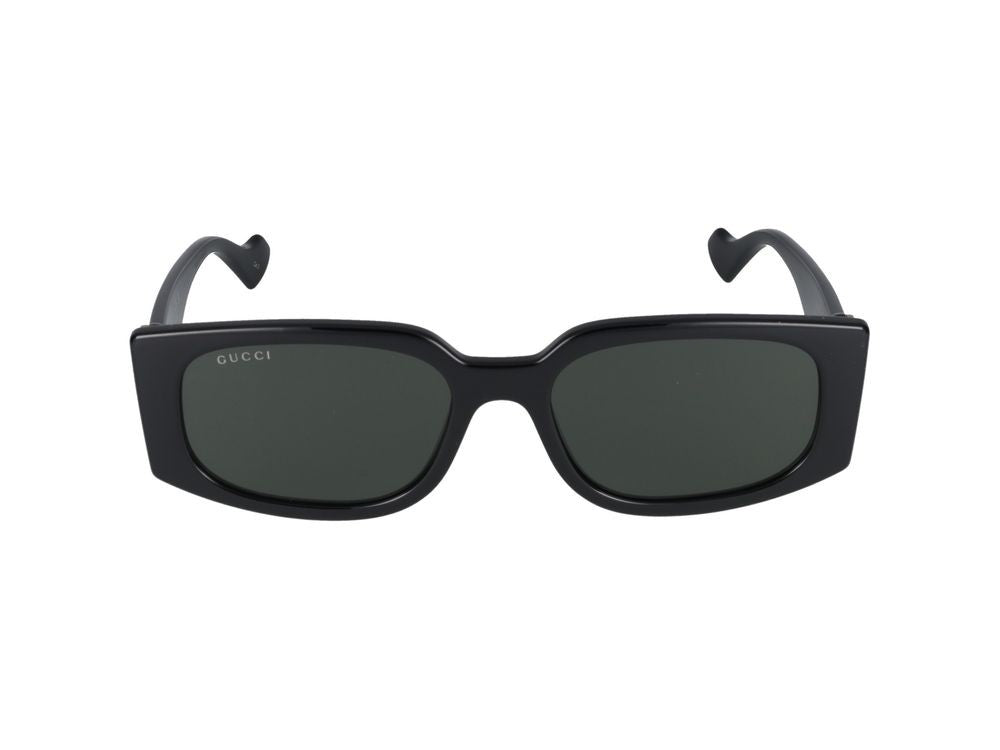 Gucci Black Metallic Logo Oversized Square Sunglasses