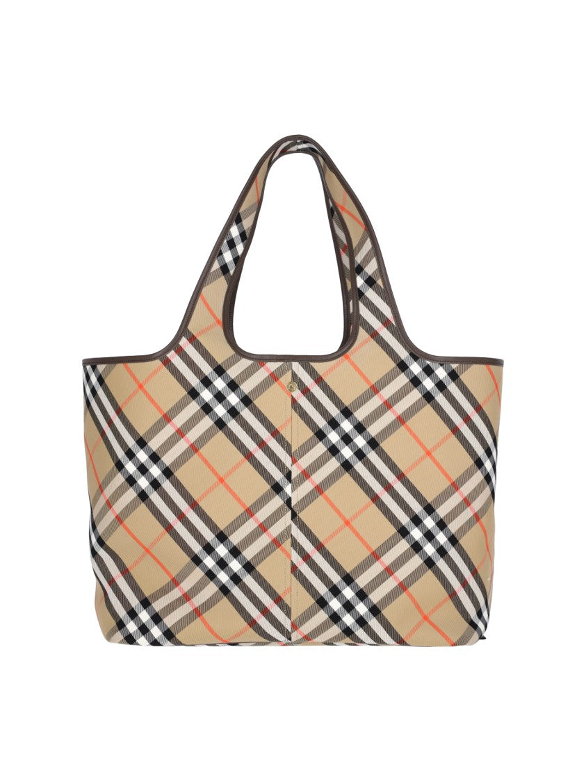 Burberry Check' Medium Tote – Beige