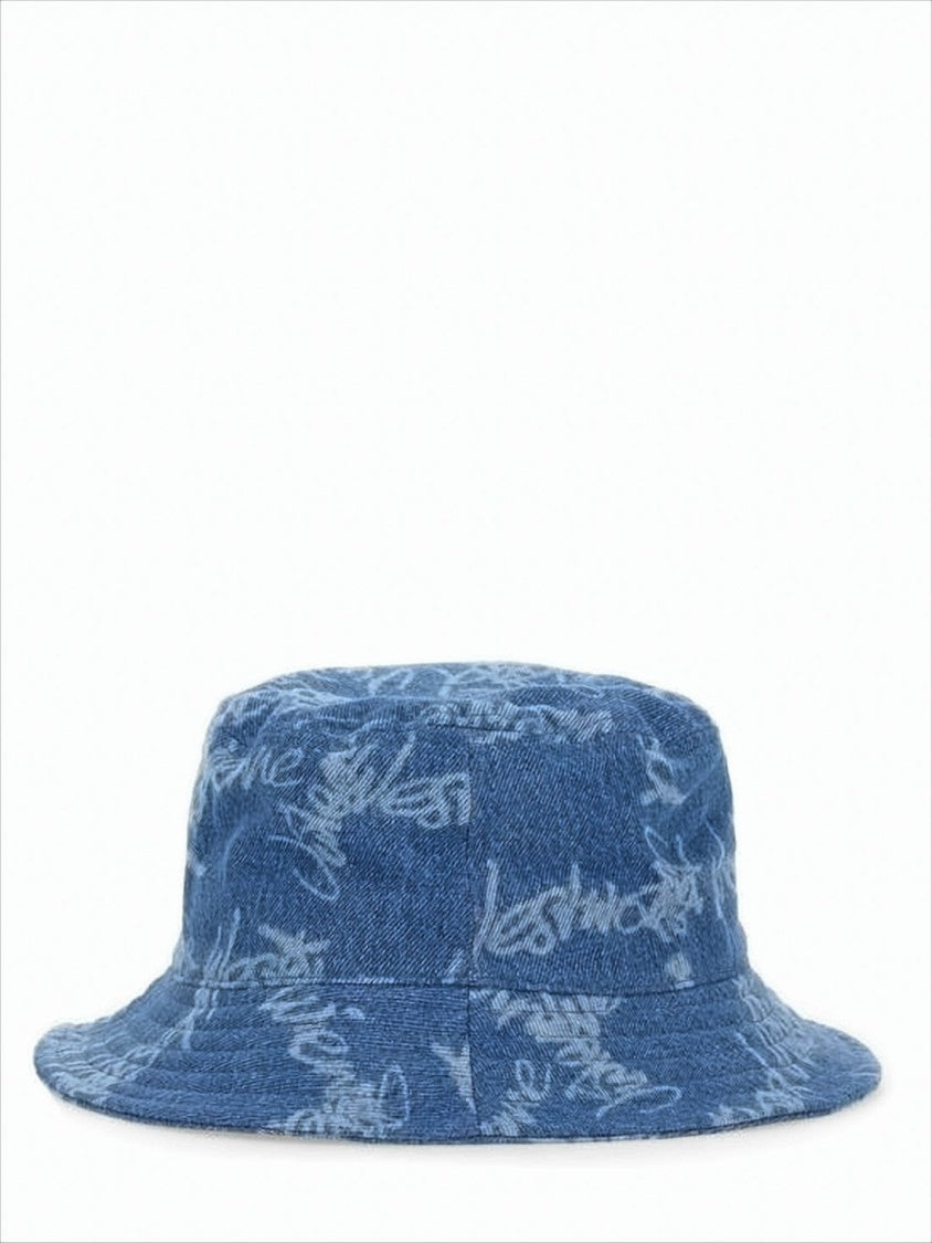 Vivienne Westwood Denim Bucket Hat With Faded Script Print