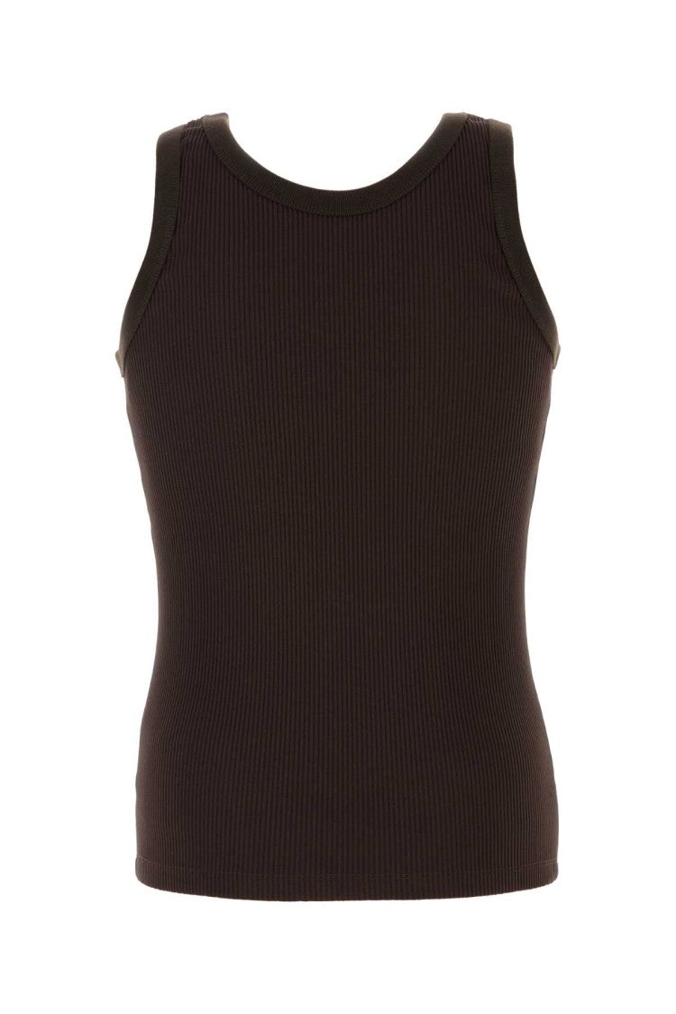 Fendi Brown Stretch Nylon Tank Top